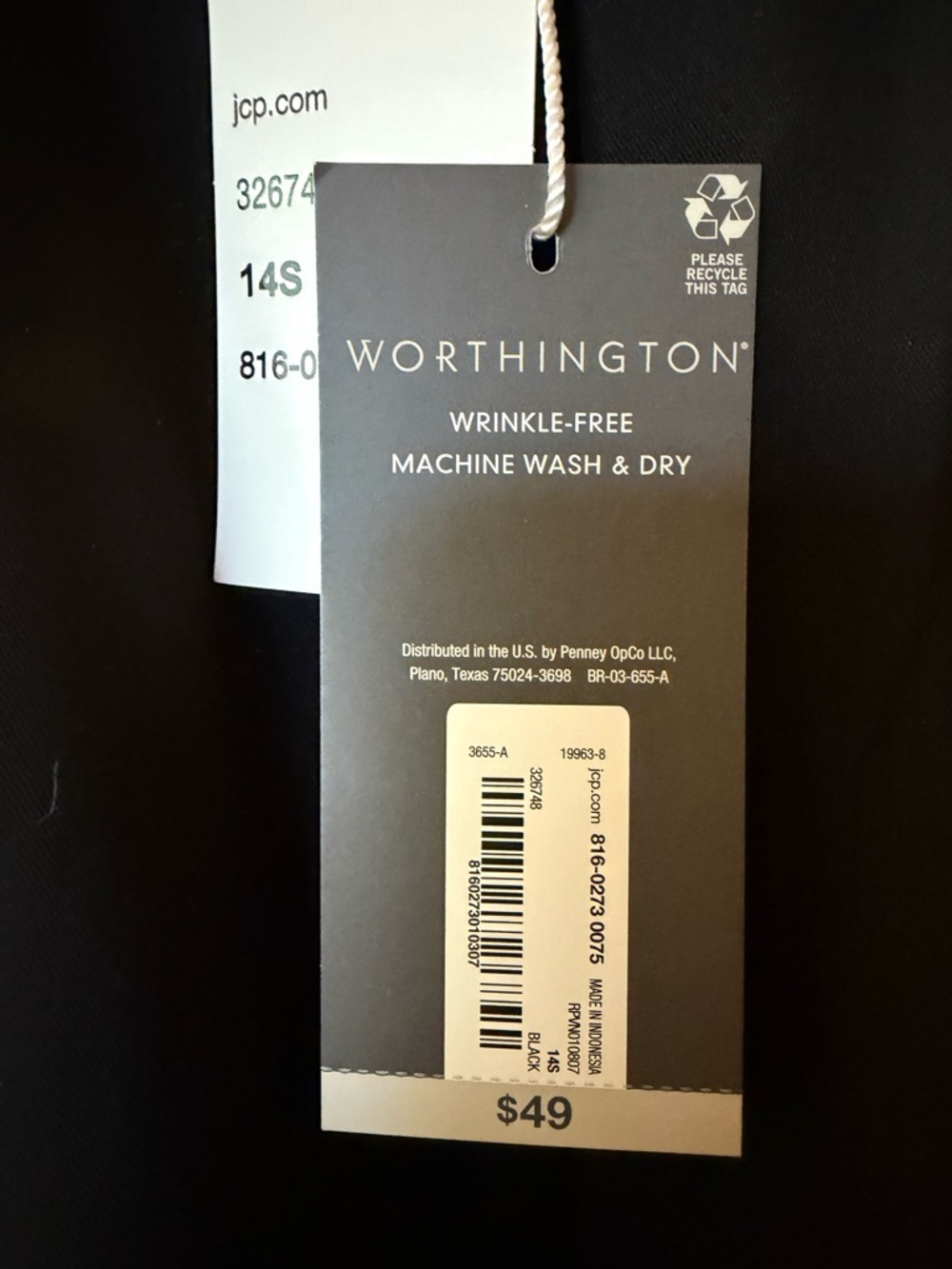 Worthington Black Curvy Trouser High Rise - Picture 6 of 6
